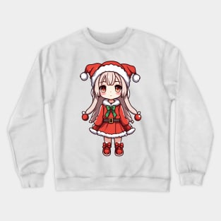 Cute christmas girl anime Crewneck Sweatshirt